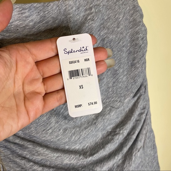 NWT SPLENDID Gray Shirred Mini Skirt Sz XS - Picture 7 of 10